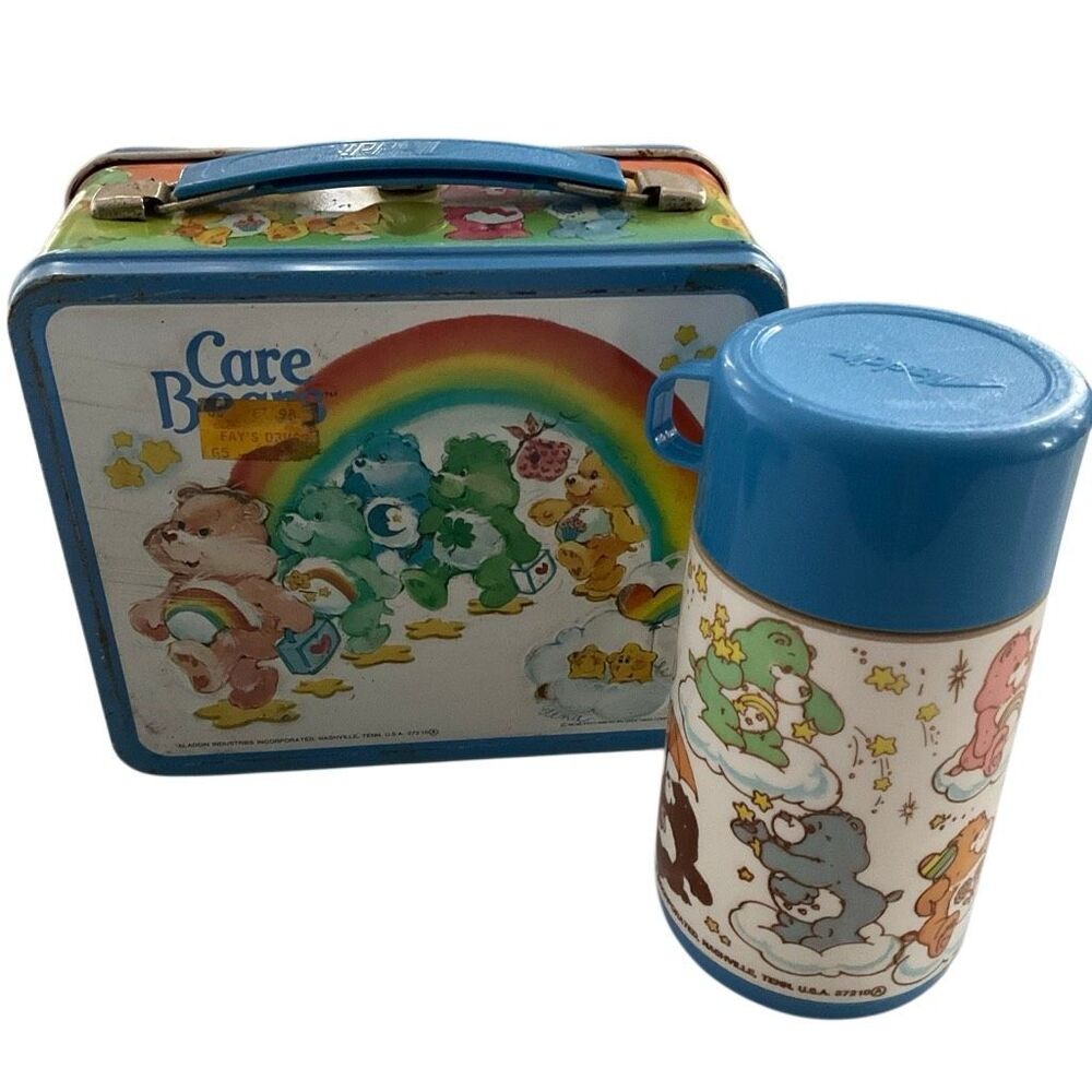 Vintage Care Bears Metal Lunchbox With Thermos. Pride! 1983